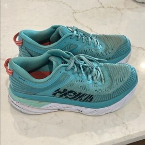 Hoka Women's Athletic Shoes - Aqua and Coral women's size 9